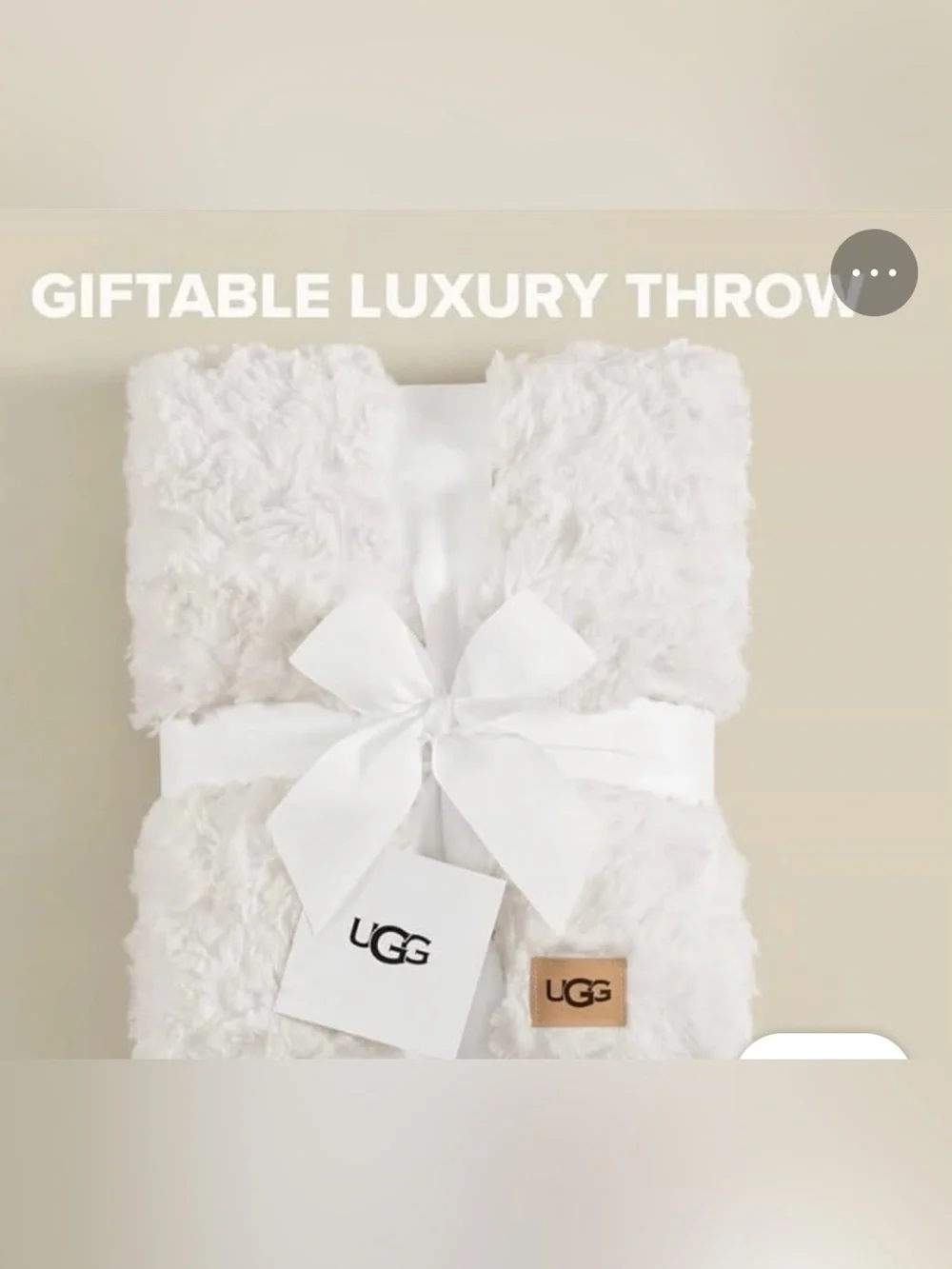 UGG White Plush Luxury Throw Blanket